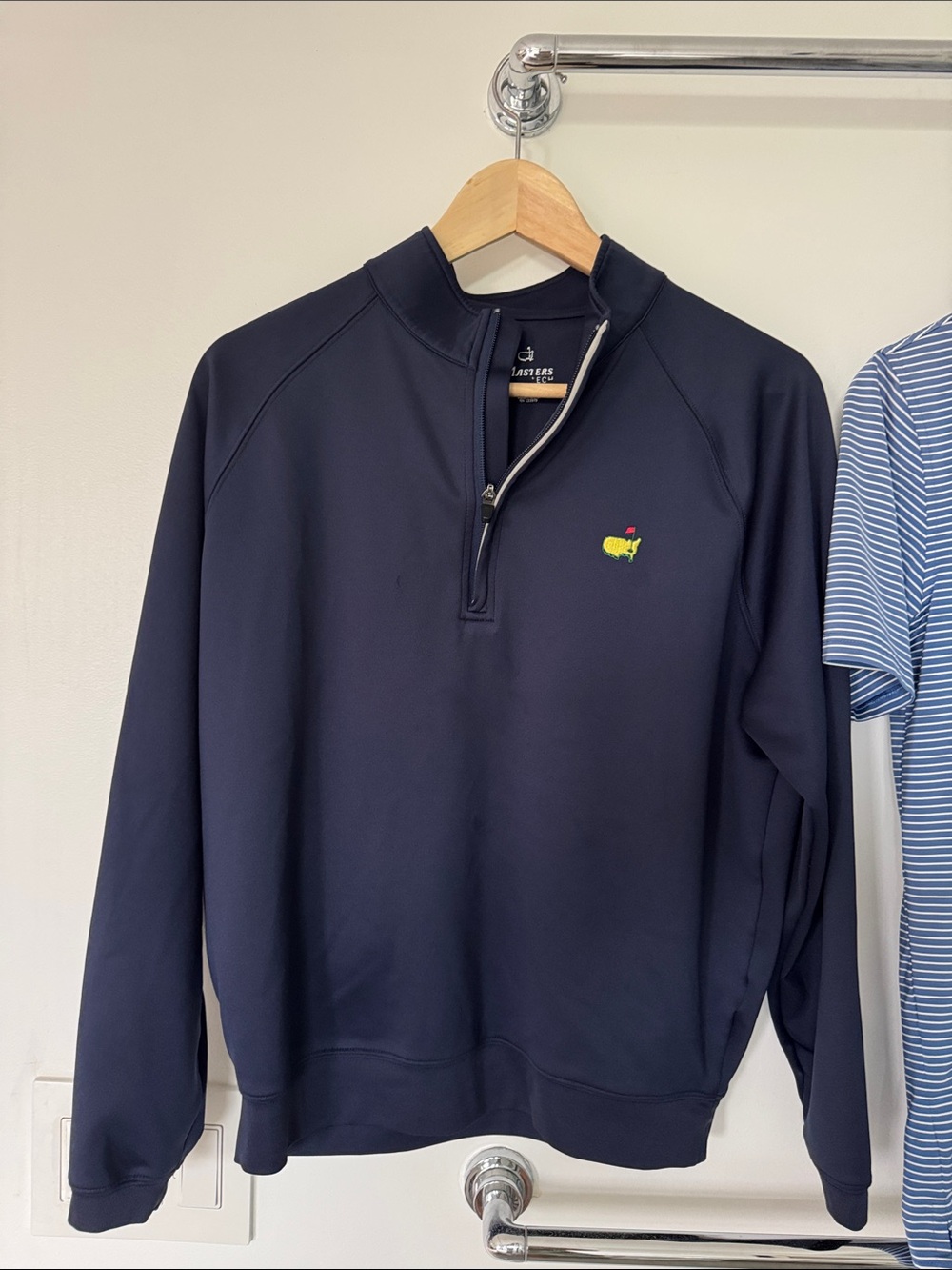 Kids Masters Navy Half-Zip Pullover & Blue Striped Polo Set